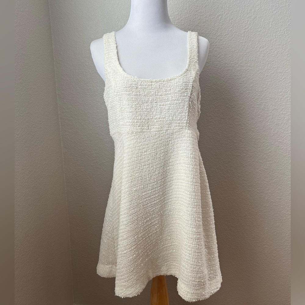 Zara Cream Tweed Dress, M